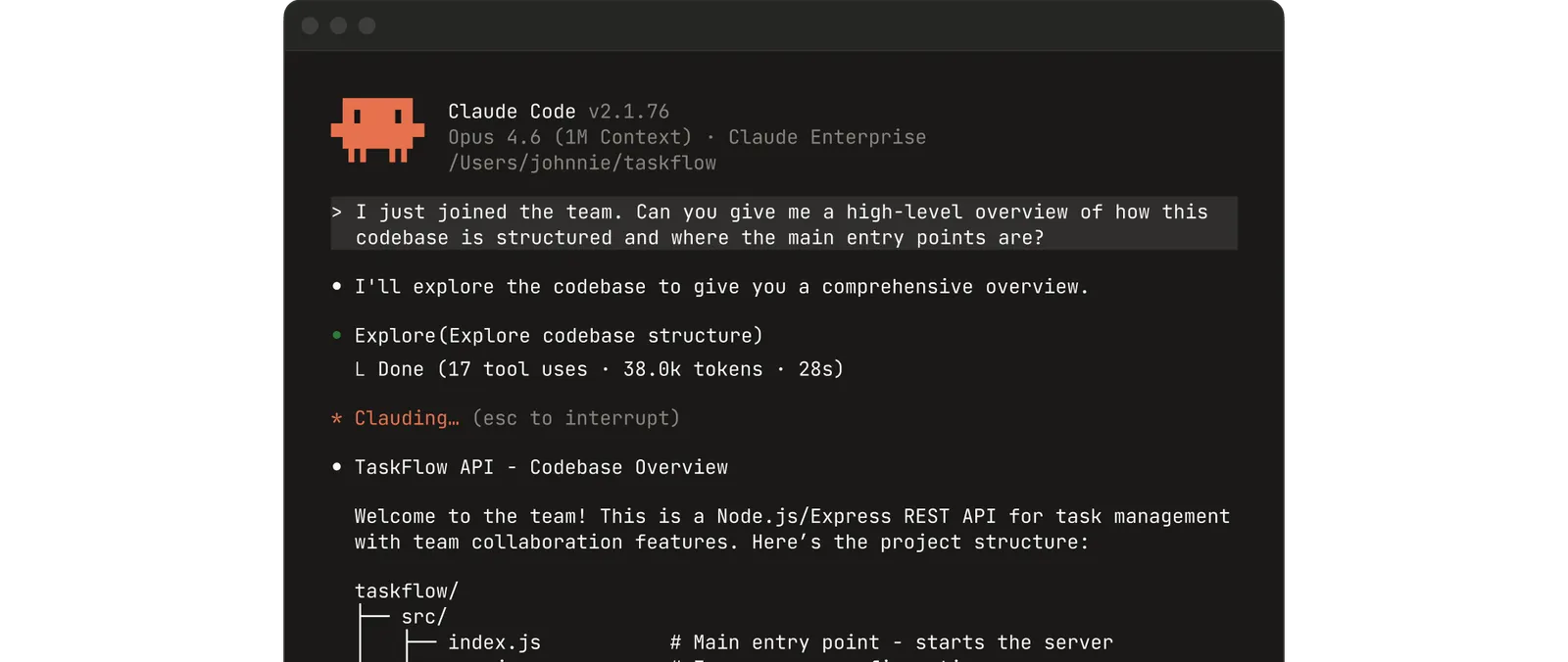 Official Claude Code terminal screenshot showing Claude running in a command-line workflow